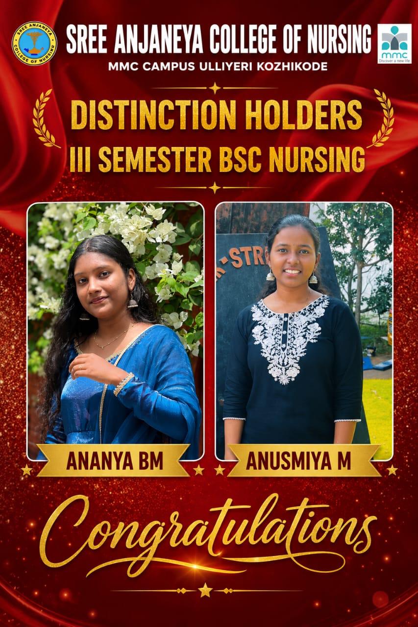 Congratulations to the 3rd Sem B.Sc. Nursing Students